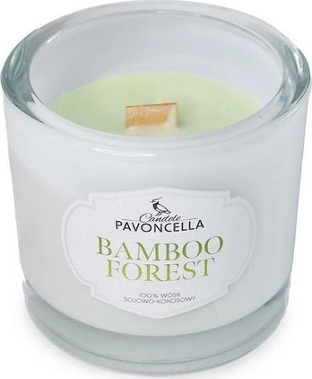 Agdexpert Sojų skonio žvakė „Bamboo Forest“, balta, 170 g