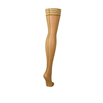 Kix'ies Vanessa Thigh-High Nude Stockings with Back Seam, Size A