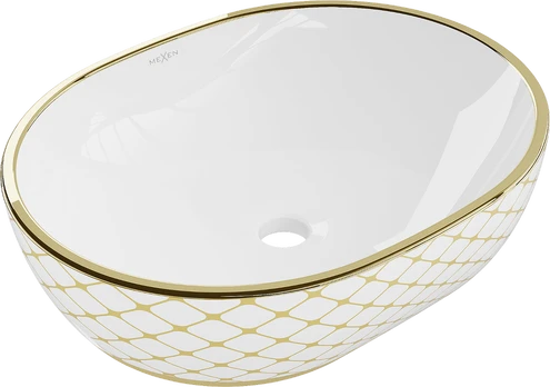 Praustuvas Mexen Viki 48 cm, Baltas/Gold pattern