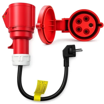 Power adapter CEE 32A 5P 400V socket to SCHUKO