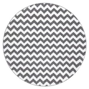 Kilimas vidaus Hakano Esmea Zigzag, baltas/pilkas, 140 cm x 140 cm