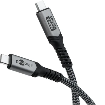 Cable | USB 4.0 | USB C plug,both sides | 1.8m | black,grey | 40Gbps