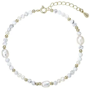 Evolution Group Gold-plated bracelet with pearls and howlites 13113.1