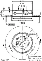 Stabdžių diskas BREMBO 08.7211.76 kaina