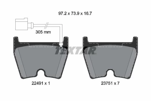 TEXTAR 2249101 Brake pad set