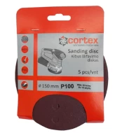 Šlifavimo diskas CORTEX, P100, 150 mm, 15 skylių, 5 vnt. kaina