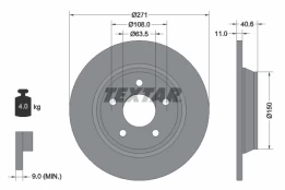 TEXTAR 92303503 Brake Disc kaina