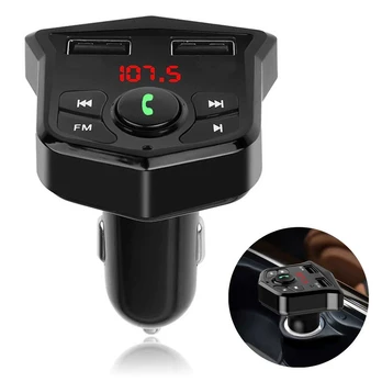 „Bluetooth“ siųstuvas automobiliui su dviem USB prievadais