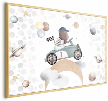 Artgeist Plakatas - Bear in a Race Car
