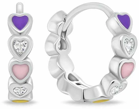 Brilio Silver Delicate sidabrinis earrings Hearts with zircons EA1098W