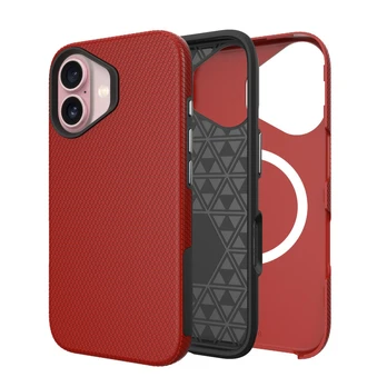 Dėklas Perfectionists Triangle Mag Case Apple iPhone 16 raudonas