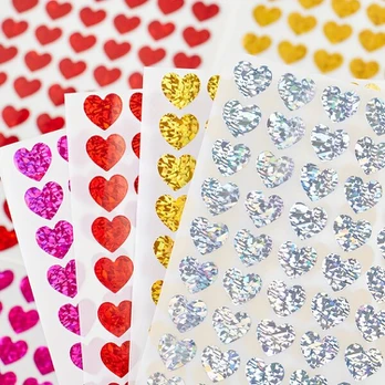 Lipdukai, širdelės, 20 Sheets Of Mixed Colors