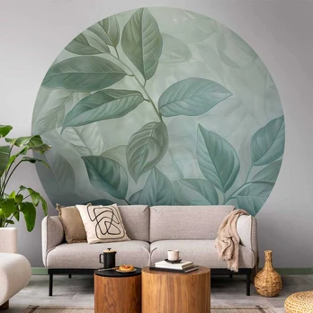 Artgeist Apvalus fototapetas - Mint leaves: large botanical motif