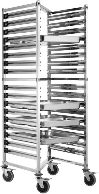 GN 2/1 tray transport trolley
