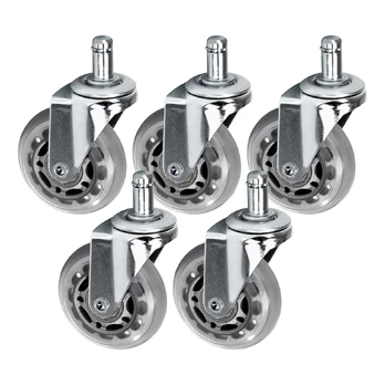 Ratukai taburetėms Roll Speed, 5 vnt., sidabrinės spalvos
