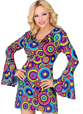 Widmann 70er Groovy kjole, Mėlyna bubbles