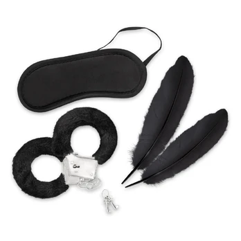 Lover's Dream Starter Set 4-Piece Black Bondage Accessories Kit