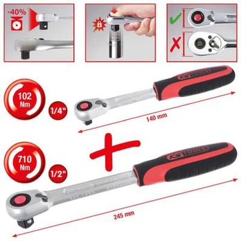 Terkšlių komplektas  1/4"-1/2" 2-vnt  SLIMPOWER, KS Tools