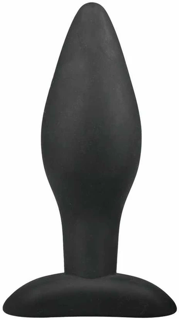EasyToys Silicone Anal Plug Medium Juodas - Flexible Ergonomic Model