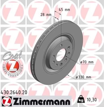 Stabdžių diskas ZIMMERMANN 430.2640.20