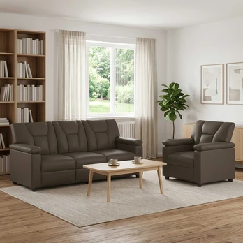 Sofa Sofos komplektas 2 vnt. Pilka Dirbtinė oda