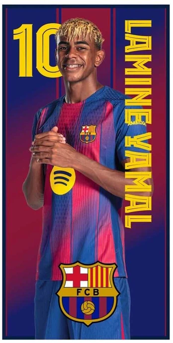 F.C Barcelona Lamine Yamal microfibre beach towel