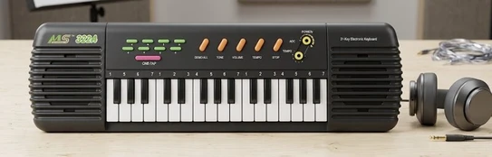 Elektroninis sintezatorius su mikrofonu