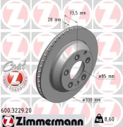Stabdžių diskas ZIMMERMANN 600.3229.20 kaina