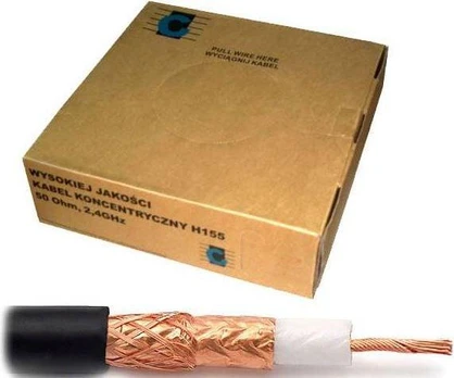 Cabletech Koaksialinis kabelis H155 varinis 50om, Ø5.4mm, juodas