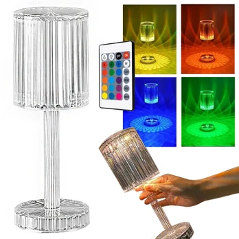 Verk Group Table lamp led crystal rgb usb remote control