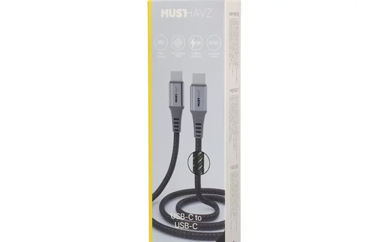 Įkrovimo laidas MUSTHAVZ, USB-C 2.0 į USB-C nailoninis laidas, 1 m, MHCABUSBCUSBC