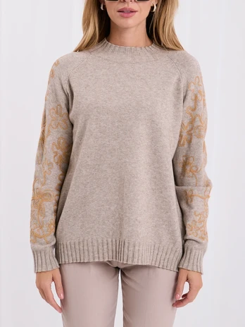 Italy Moda Sweter-IR-SW-C17123.98-smėlio spalva