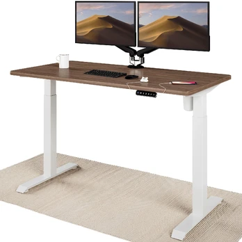 Rašomasis stalas reguliuojamo aukščio Desktronic Home One, balta/riešuto