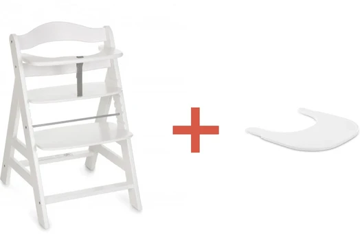 Maitinimo kėdutė Hauck Alpha+ White su padėklu Alpha Click Tray, White