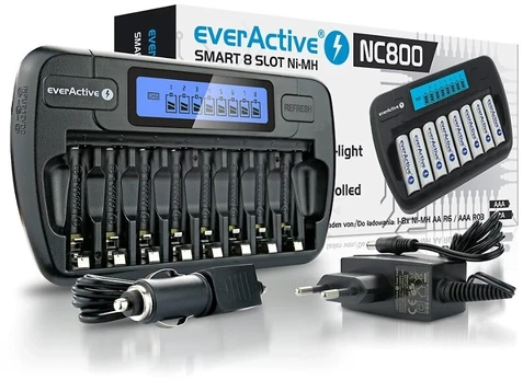 Everactive nc-800 8 kanalų aa aaa įkroviklis greitas
