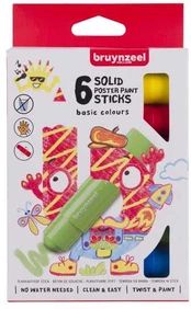 BRUYNZEEL SAKURA Bruynzeel Poster paint stick set Basic | 6 colours
