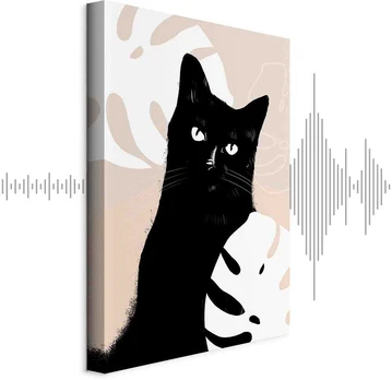 Artgeist Paveikslas - Cat in Monsteras (1 Part) Vertical