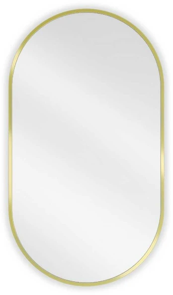 Vonios veidrodis Mexen Loft Oval, 80 x 45 cm, Gold