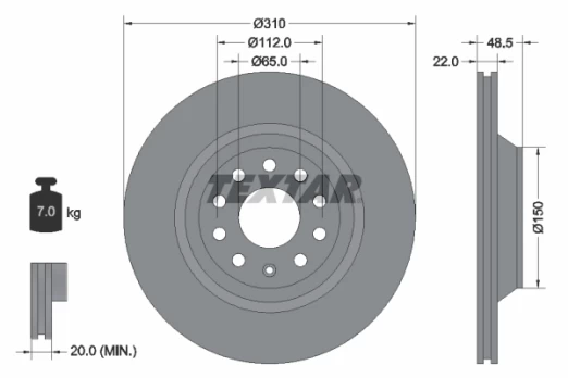 TEXTAR 92140703 Brake Disc