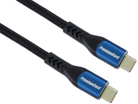 PremiumCord USB-C cable ( USB 3.2 GEN 2x2, 5A, 100W, 20Gbit/s ) 1m, cotton braid