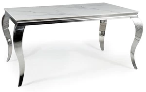 Konsolinis staliukas Prince, baltas/chromo, 150 cm x 90 cm x 75 cm