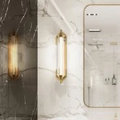 LED sieninis šviestuvas ESPADA, šlifuotas auksas, plotis 70 cm, metalas, IP44