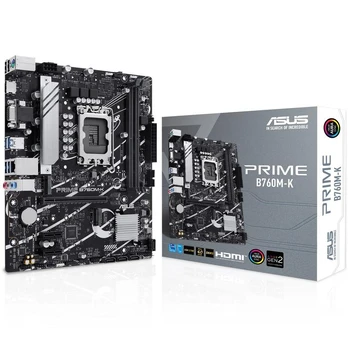 Pagrindinė plokštė Asus PRIME B760M-K Processor family Intel Processor socket LGA1700 DDR5 DIMM Atminties lizdai 2 Supported hard disk drive interfaces SATA, M.2 Number of SATA connectors 4 Chipset Intel B760 mATX