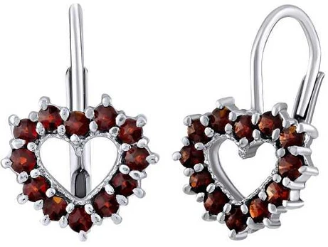 Sidabrinis earrings with real garnets SILVEGOB380095