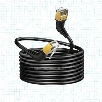 360° besisukantis CAT8 eterneto kabelis, 0.25m/9.84inch