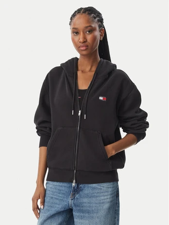 Tommy Jeans Džemperis Badge DW0DW23529 Juoda Regular Fit