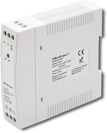 QOLTEC 50907 DIN rail power supply 10W 24V 0.42A Baltas Slim