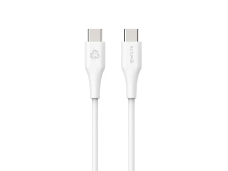 Kabelis Estuff Infinite ES604170, 2 x USB Type-C, 1 m, balta