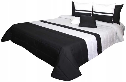 Lovatiesė NM45-A, balta/juoda, 200 cm x 220 cm
