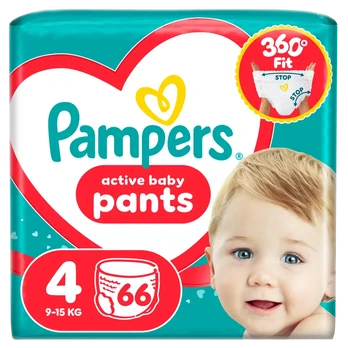 Pampers Active Baby Pants Sauskelnės, 4 Dydis, 66 vnt.